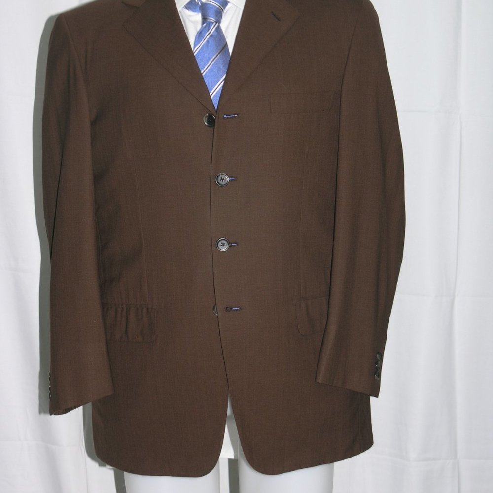 Brioni Celio Escorial Wool Solid Brown Custom Fou… - image 2